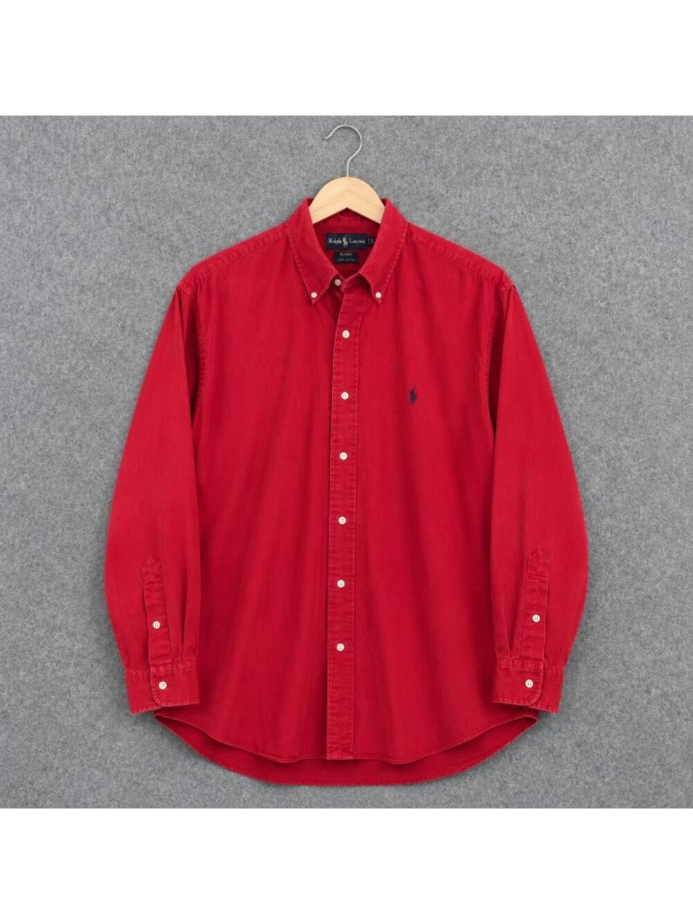 Ralph Lauren Blake Red L/S Button-Down Shirt Shacket XL 100% Cotton Casual Logo